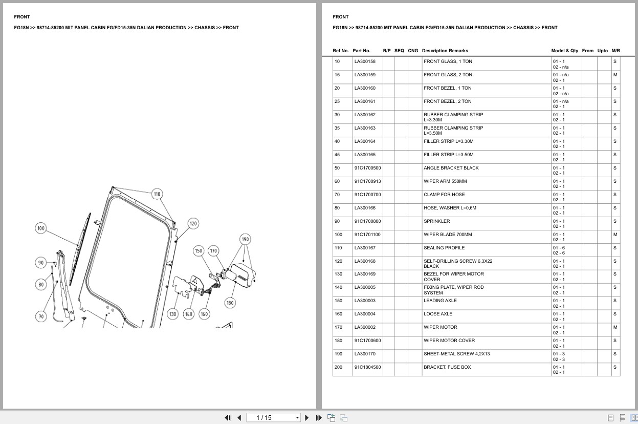 Mitsubishi Forklift FG18N Europe Parts Catalog (2)