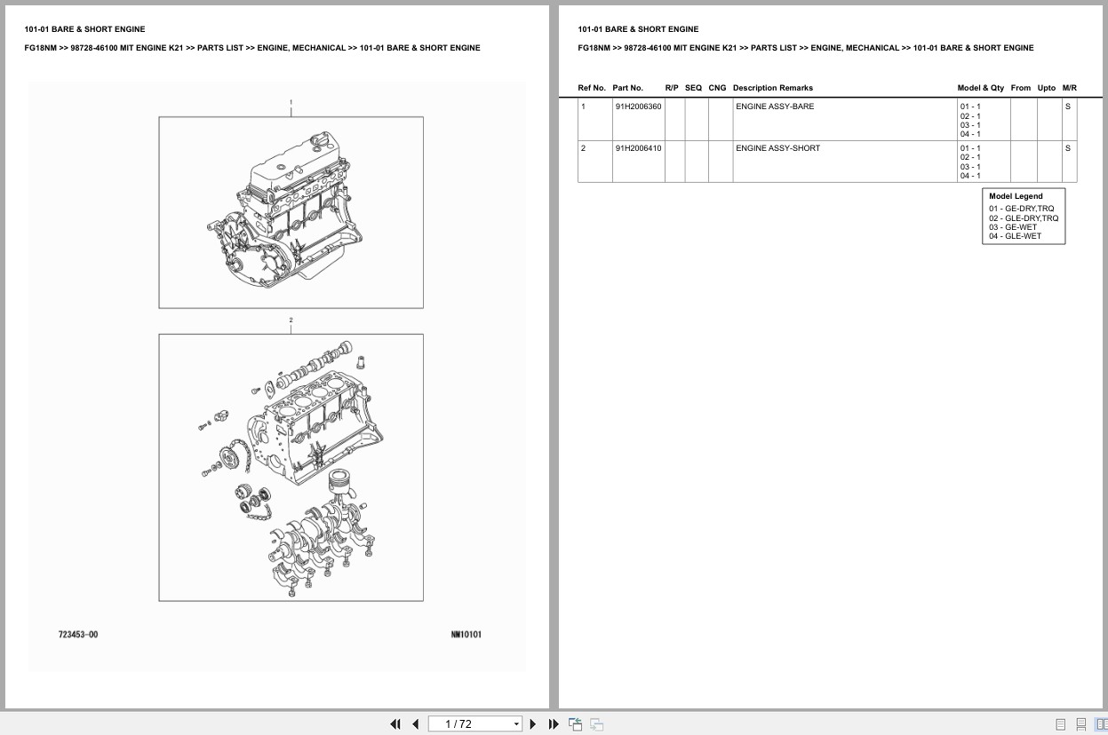 Mitsubishi Forklift FG18NM Europe Engine Parts Catalog (1)