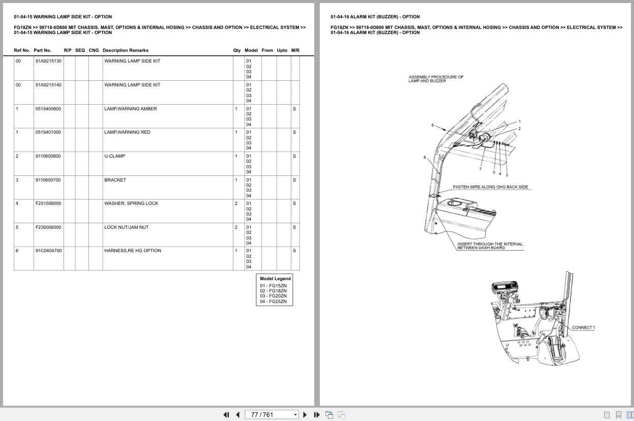 Mitsubishi Forklift FG18ZN Europe Parts Catalog (1)