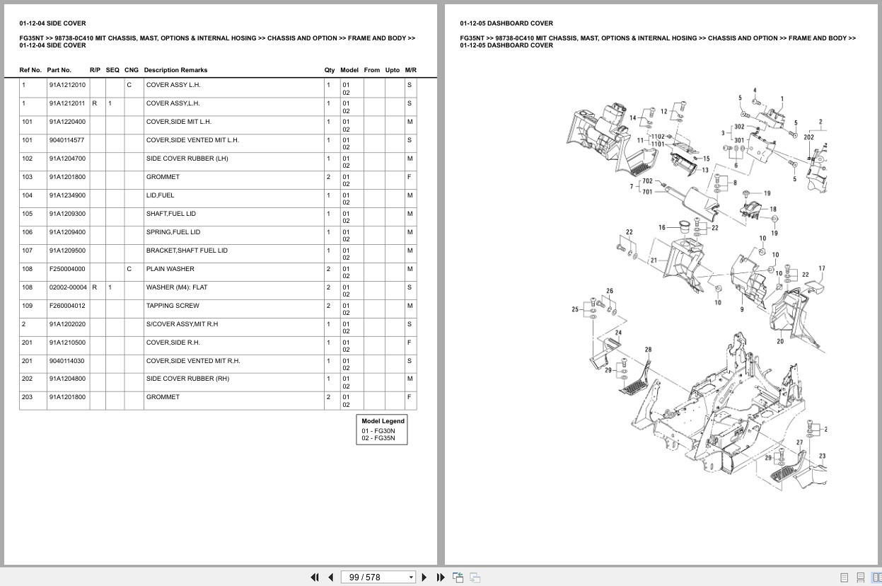 Mitsubishi Forklift FG35NT Europe Parts Catalog (2)