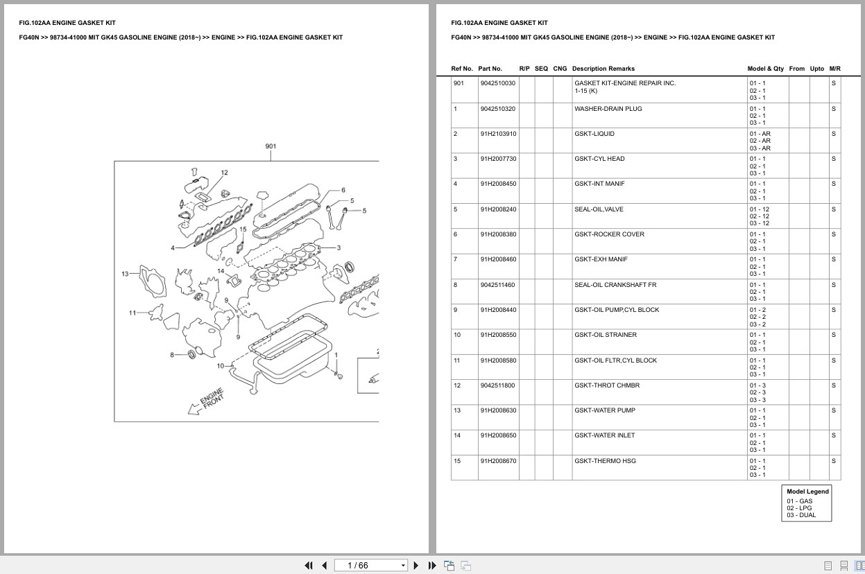 Mitsubishi Forklift FG40N Europe Parts Catalog (1)