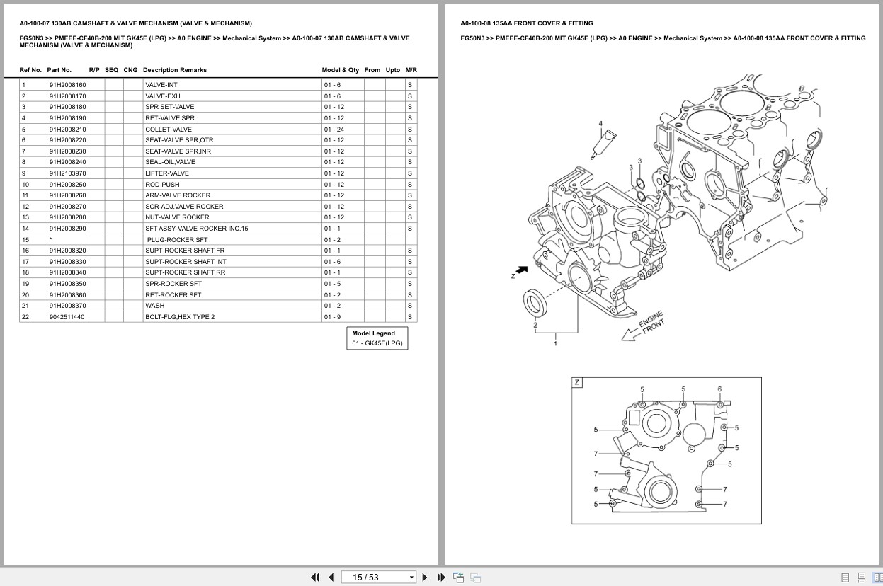 Mitsubishi Forklift FG50N3 Europe Parts Catalog (2)