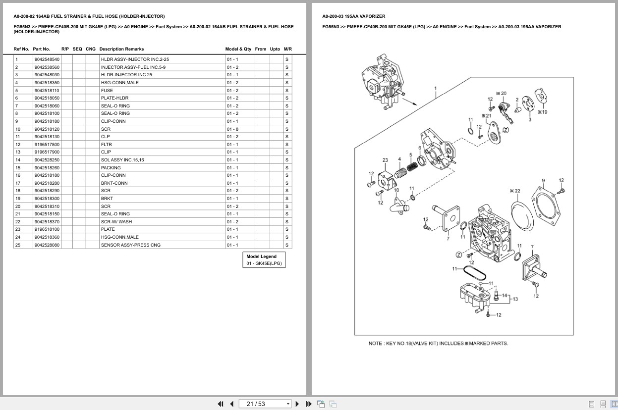 Mitsubishi Forklift FG55N3 Europe Parts Catalog (2)