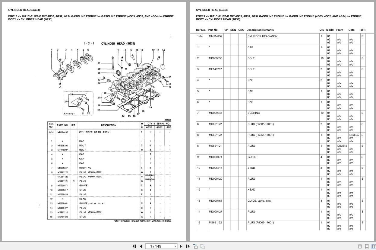 Mitsubishi Forklift FGC15 Europe Parts Catalog (2)
