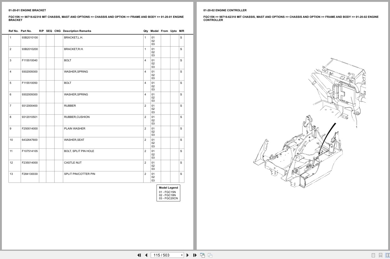 Mitsubishi Forklift FGC15N Europe Parts Catalog (3)