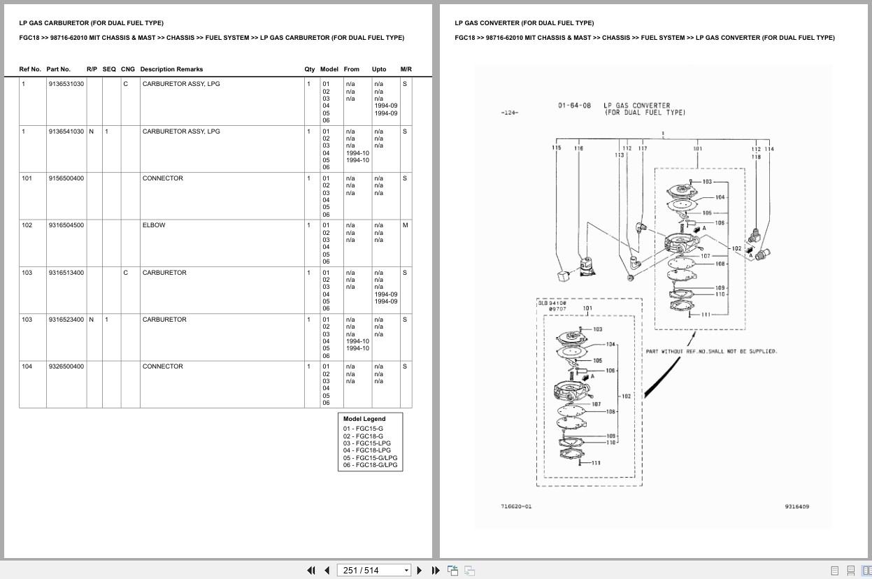 Mitsubishi Forklift FGC18 Europe Parts Catalog (2)