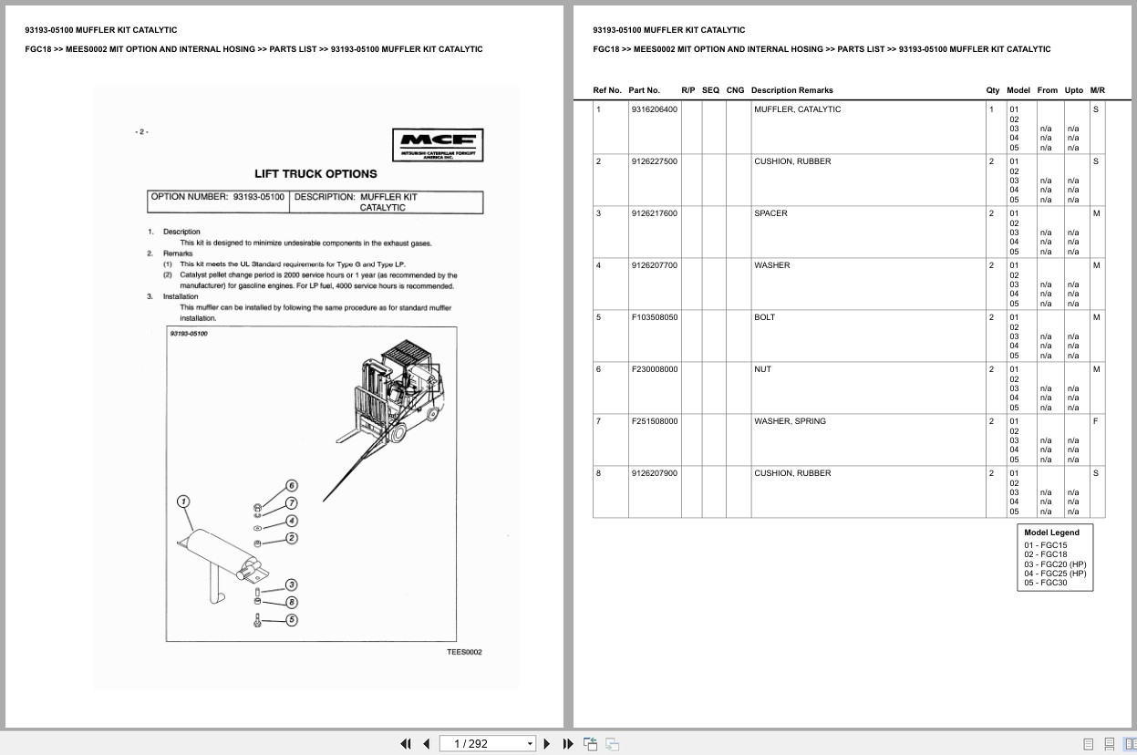 Mitsubishi Forklift FGC18 Europe Parts Catalog (3)