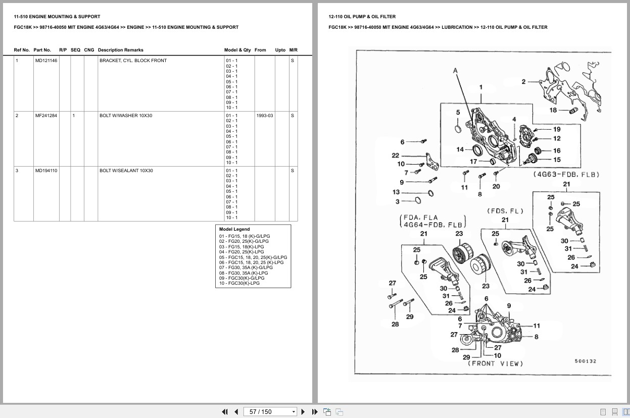 Mitsubishi Forklift FGC18K Europe Parts Catalog (2)