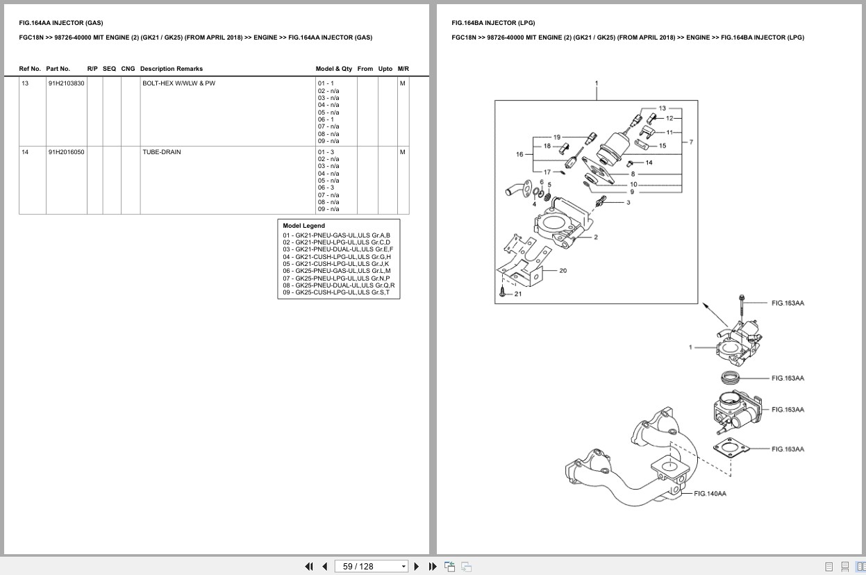 Mitsubishi Forklift FGC18N Europe Parts Catalog (2)