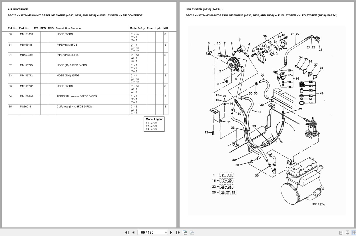 Mitsubishi Forklift FGC20 Europe Parts Catalog (1)