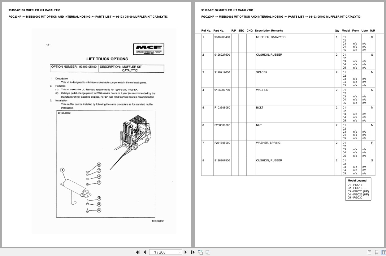 Mitsubishi Forklift FGC20HP Europe Parts Catalog (3)