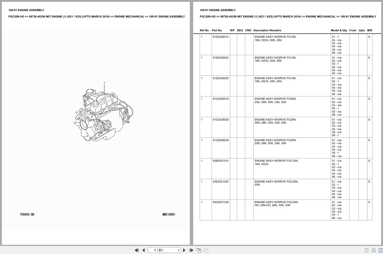 Mitsubishi Forklift FGC20N HO Europe Parts Catalog (1)