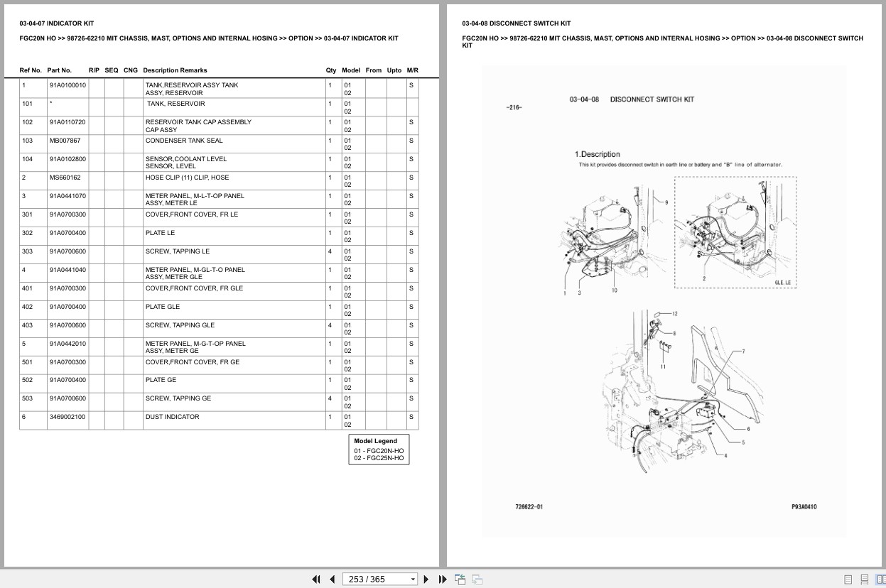Mitsubishi Forklift FGC20N HO Europe Parts Catalog (2)