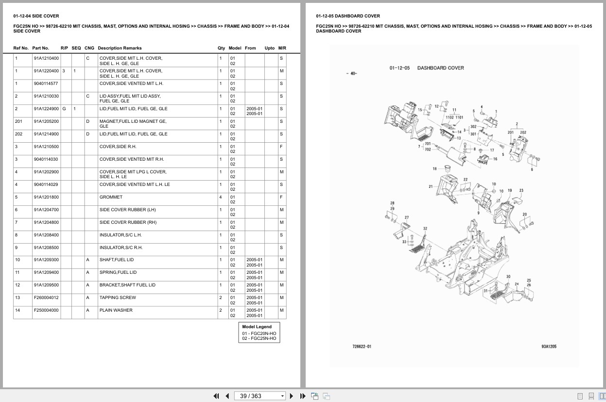 Mitsubishi Forklift FGC25N HO Europe Parts Catalog (3)