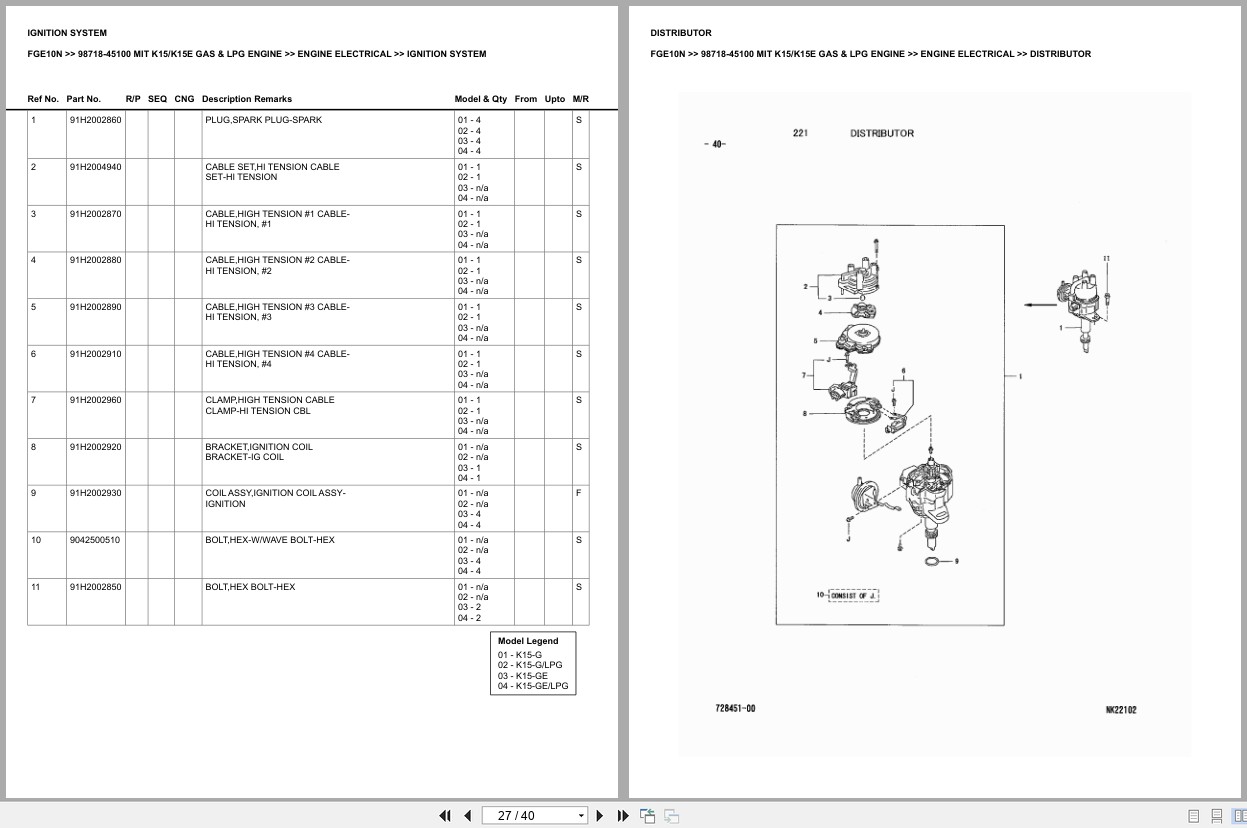 Mitsubishi Forklift FGE10N Europe Parts Catalog (2)