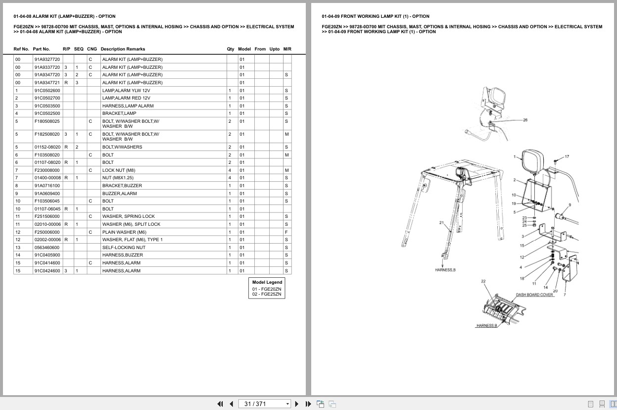 Mitsubishi Forklift FGE20ZN Europe Parts Catalog (3)