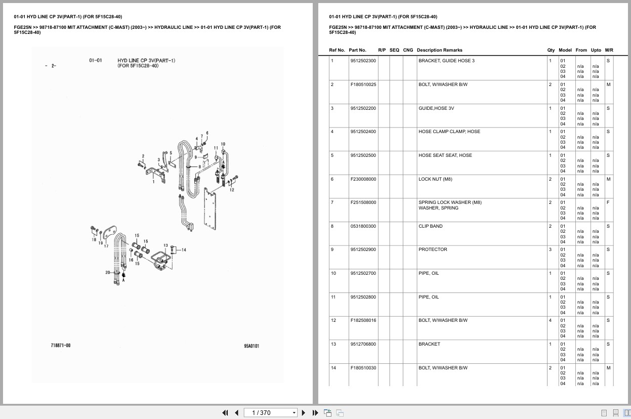 Mitsubishi Forklift FGE25N Europe Parts Catalog (1)