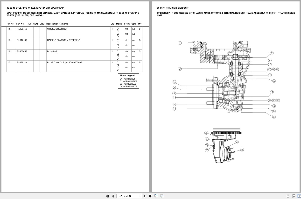 Mitsubishi Forklift OPB10NEFP Europe Parts Catalog (1)