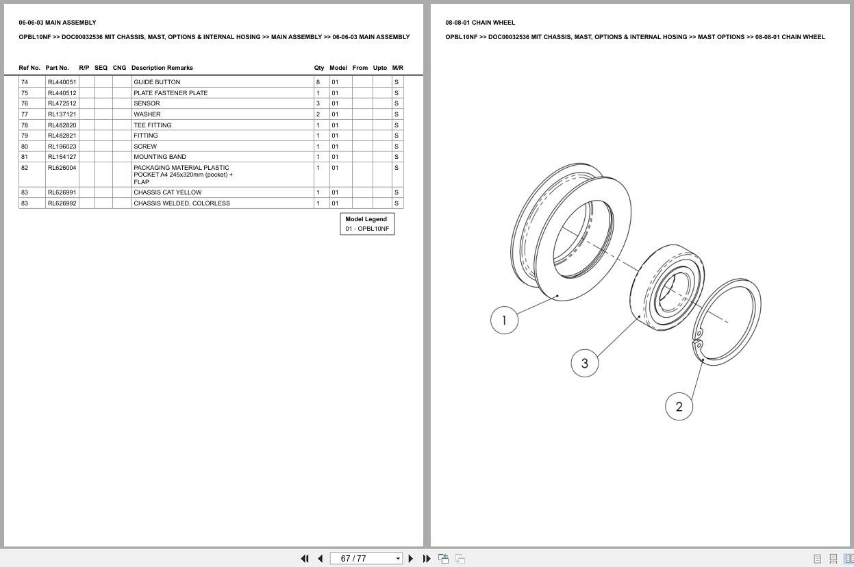 Mitsubishi Forklift OPBL10NF Europe Parts Catalog (1)