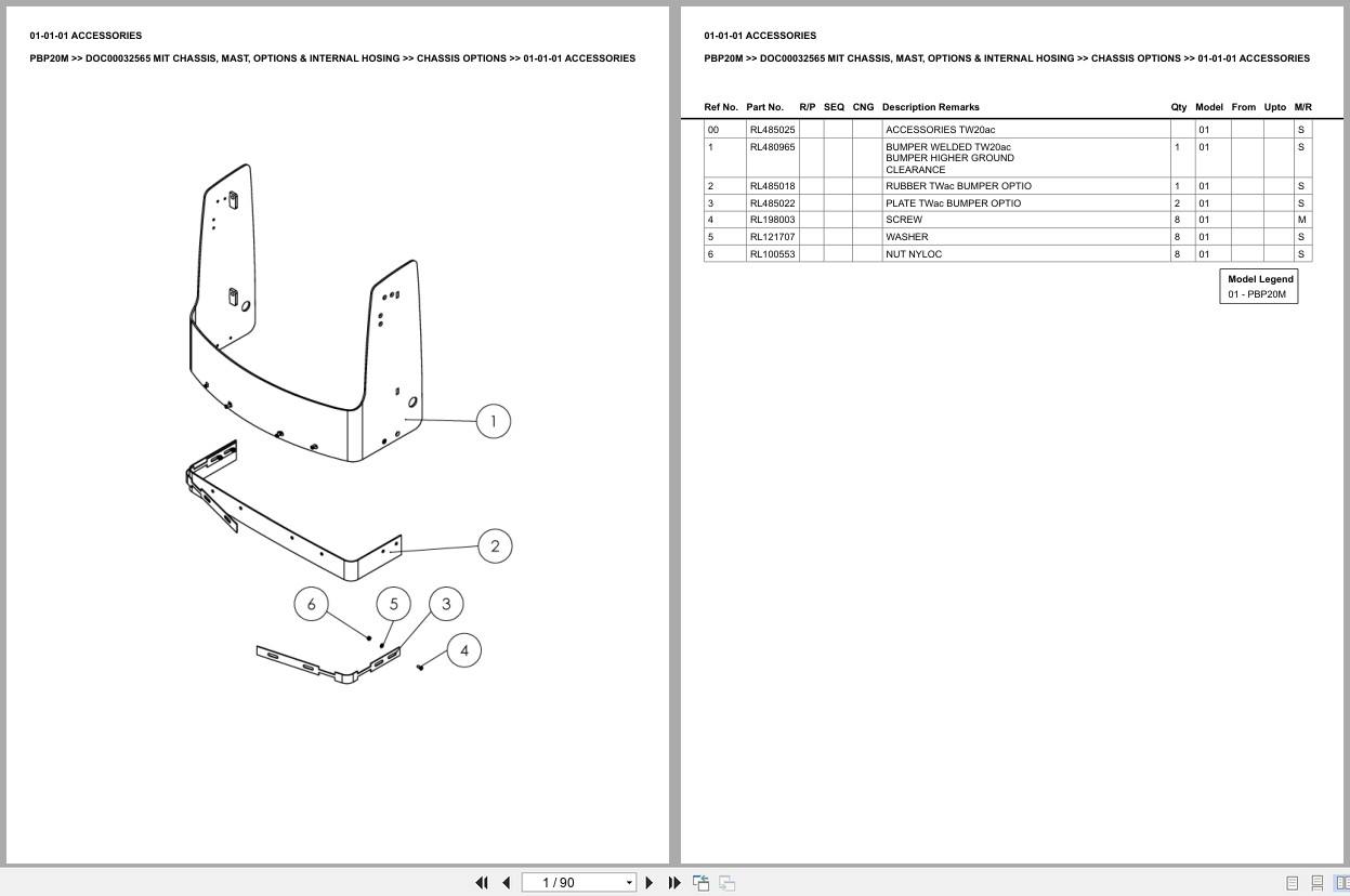 Mitsubishi Forklift PBP20M Europe Parts Catalog (1)