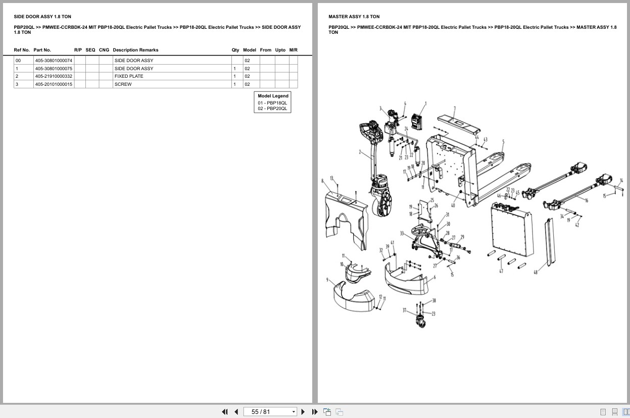 Mitsubishi Forklift PBP20QL Europe Parts Catalog (3)
