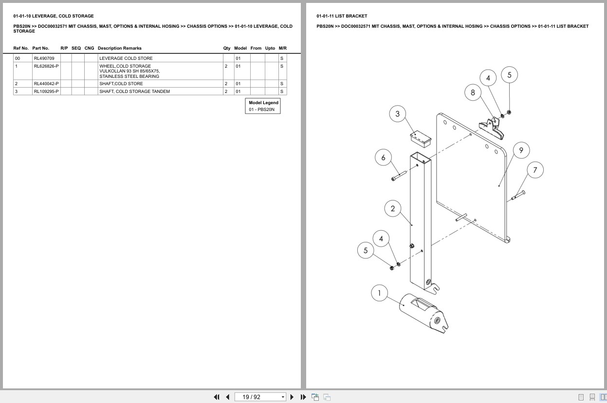 Mitsubishi Forklift PBS20N Europe Parts Catalog (1)