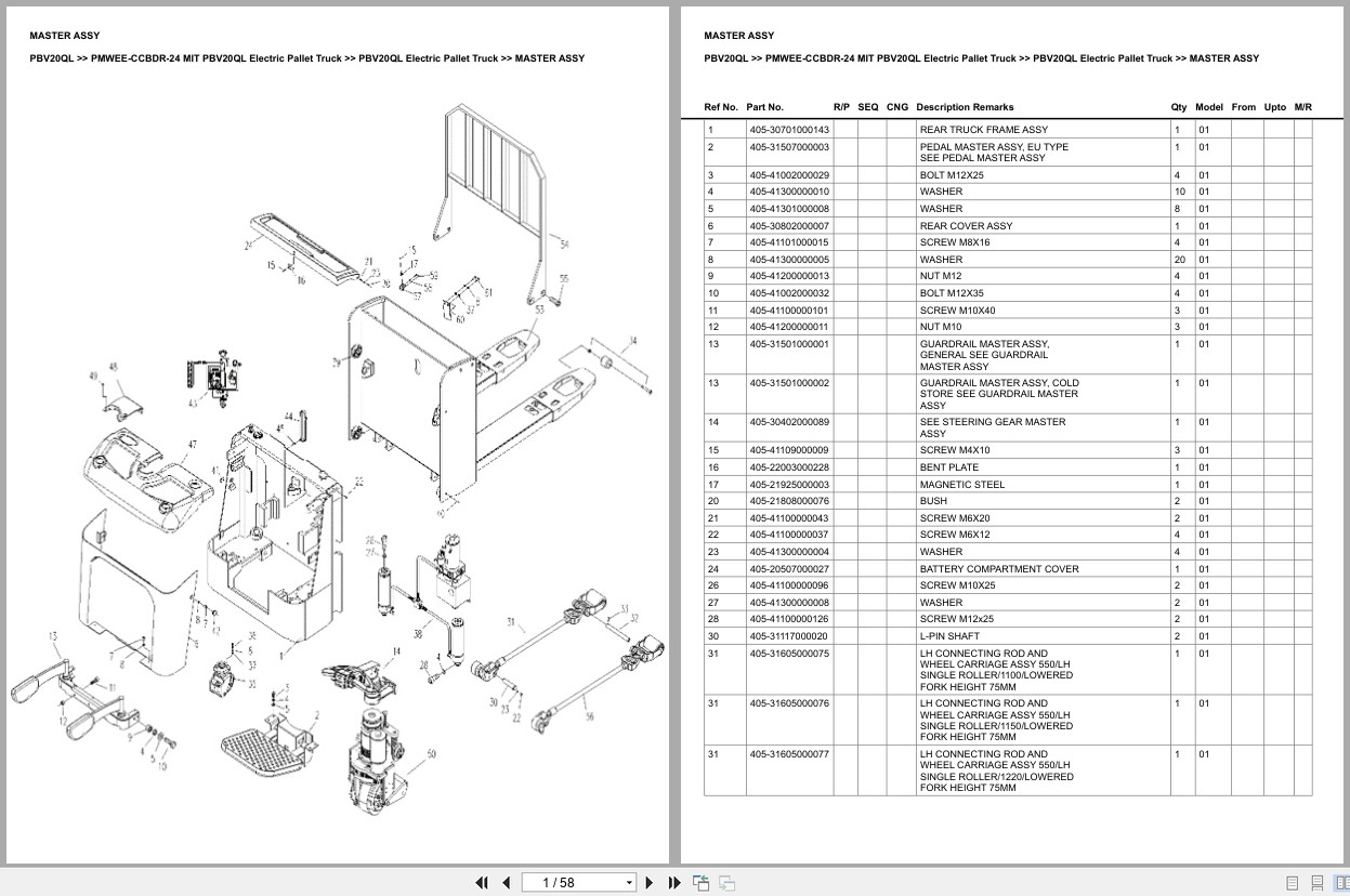 Mitsubishi Forklift PBV20QL Europe Parts Catalog (1)