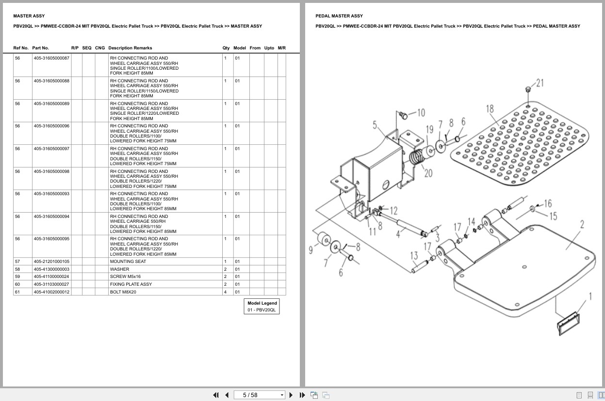 Mitsubishi Forklift PBV20QL Europe Parts Catalog (3)