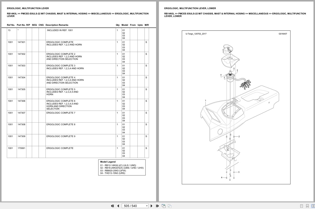 Mitsubishi Forklift RB14N3L Europe Parts Catalog (1)