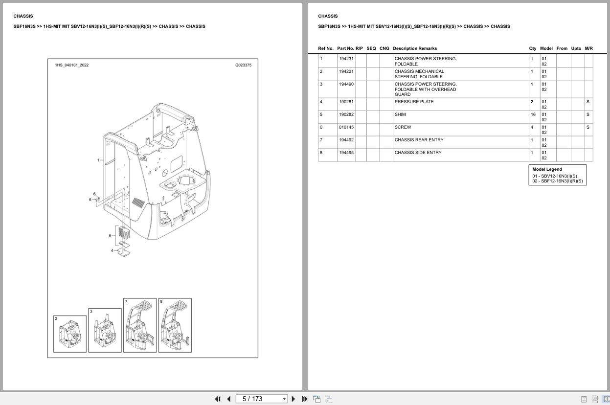 Mitsubishi Forklift SBF16N3S 1HS MIT Europe Parts Catalog (2)