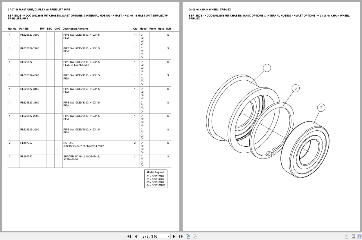 Mitsubishi Forklift SBP16N2S Europe Parts Catalog (2)