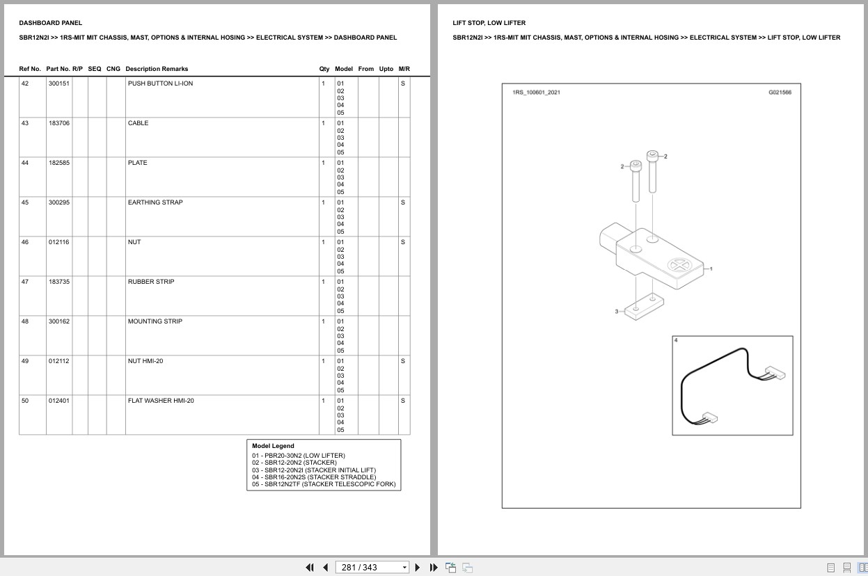 Mitsubishi Forklift SBR12N2I Europe Parts Catalog (3)