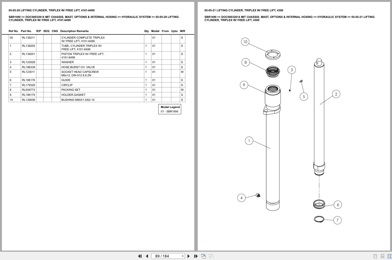 Mitsubishi Forklift SBR16NI Europe Parts Catalog (1)
