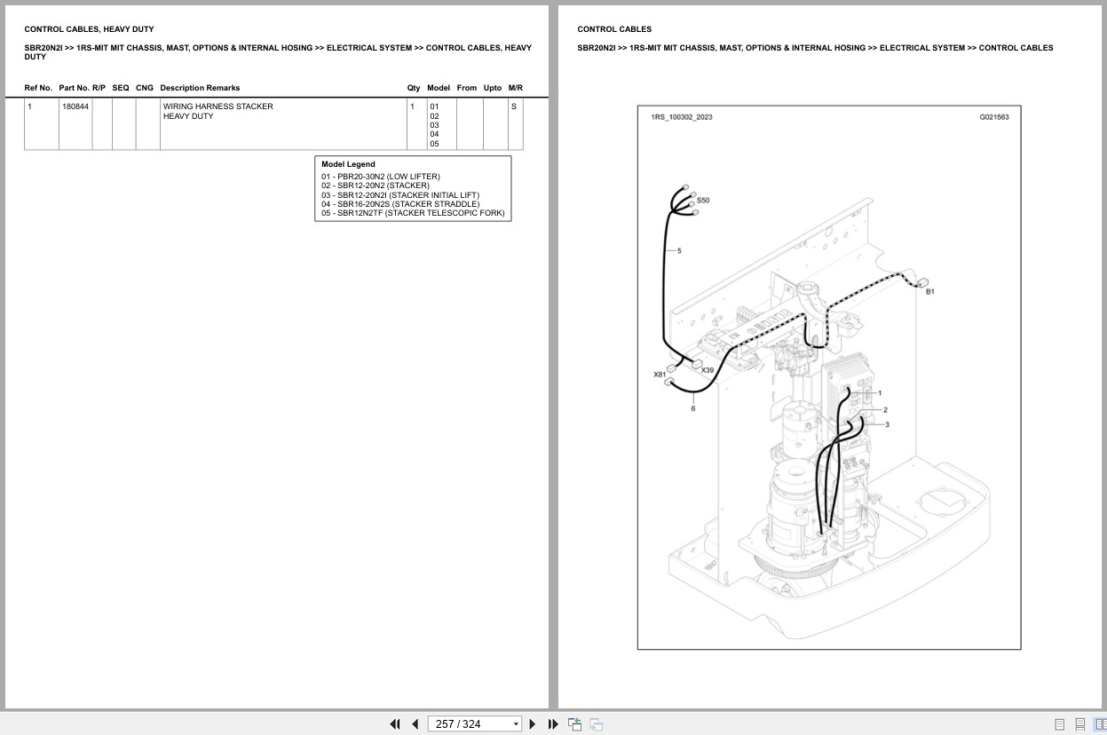 Mitsubishi Forklift SBR20N2I Europe Parts Catalog (1)
