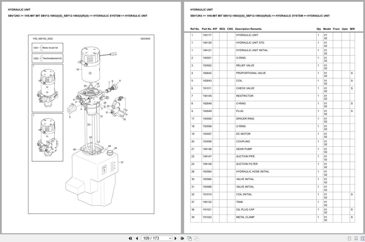 Mitsubishi Forklift SBV12N3 1HS MIT Europe Parts Catalog (2)