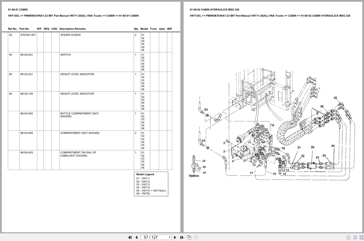 Mitsubishi Forklift VNT15XL Europe Parts Catalog PMWEM EVNA1 23 (2)