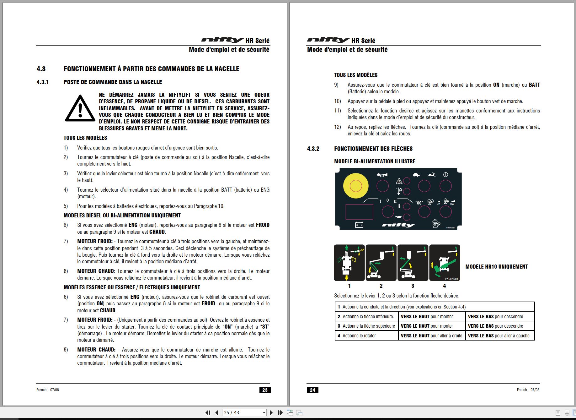 NIFTYLIFT Articulating Boom Lifts HR12N 22131 Operating Parts Manual And Diagram 2011 EN FR (2)