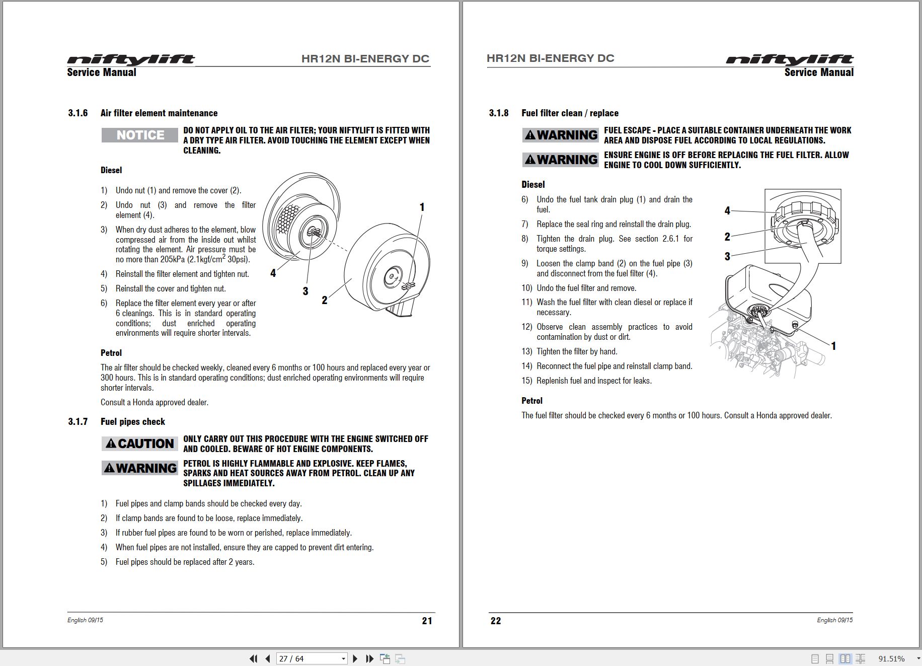 NIFTYLIFT Articulating Boom Lifts HR12N 36978 Operating Parts Manual And Diagram 2017 (2)