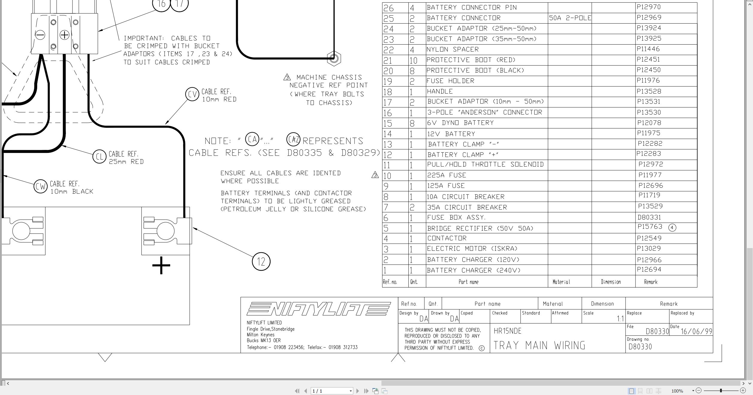 NIFTYLIFT Articulating Boom Lifts HR15 15607 Diagram 2007 (2)