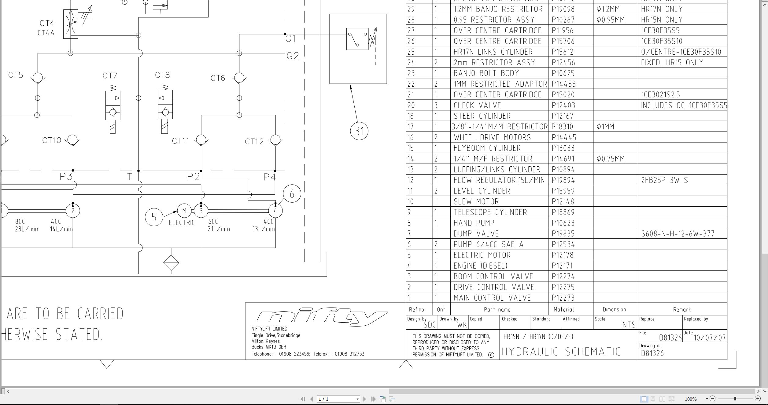 NIFTYLIFT Articulating Boom Lifts HR15N 21744 Operating Parts Manual And Diagram 2011 (4)