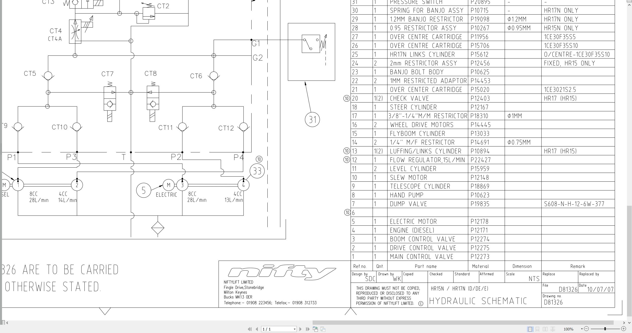 NIFTYLIFT Articulating Boom Lifts HR15N 27277 Operating Parts Manual And Diagram 2013 (4)