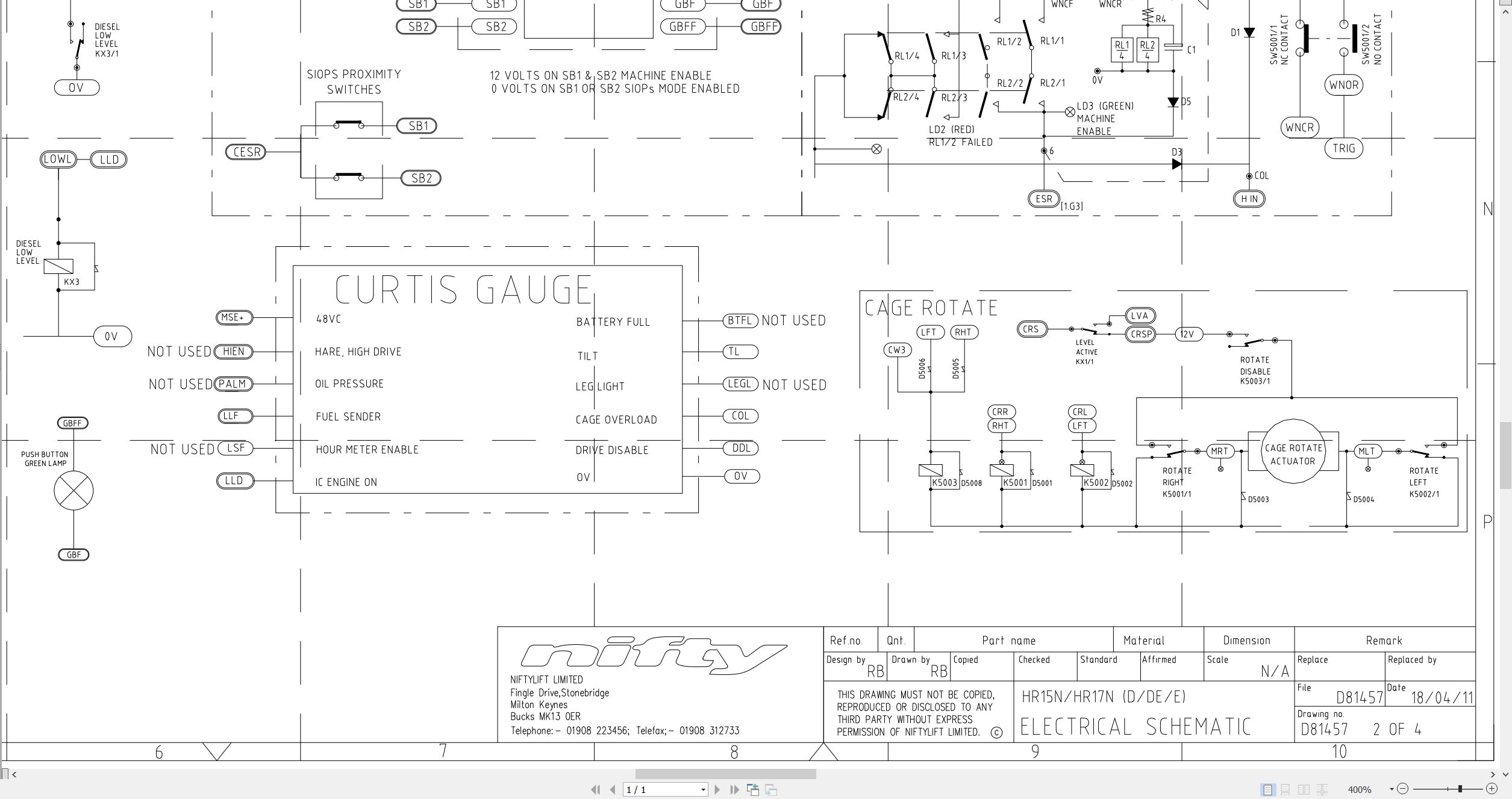 NIFTYLIFT Articulating Boom Lifts HR17N 22464 Operating Parts Manual And Diagram 2011 (3)