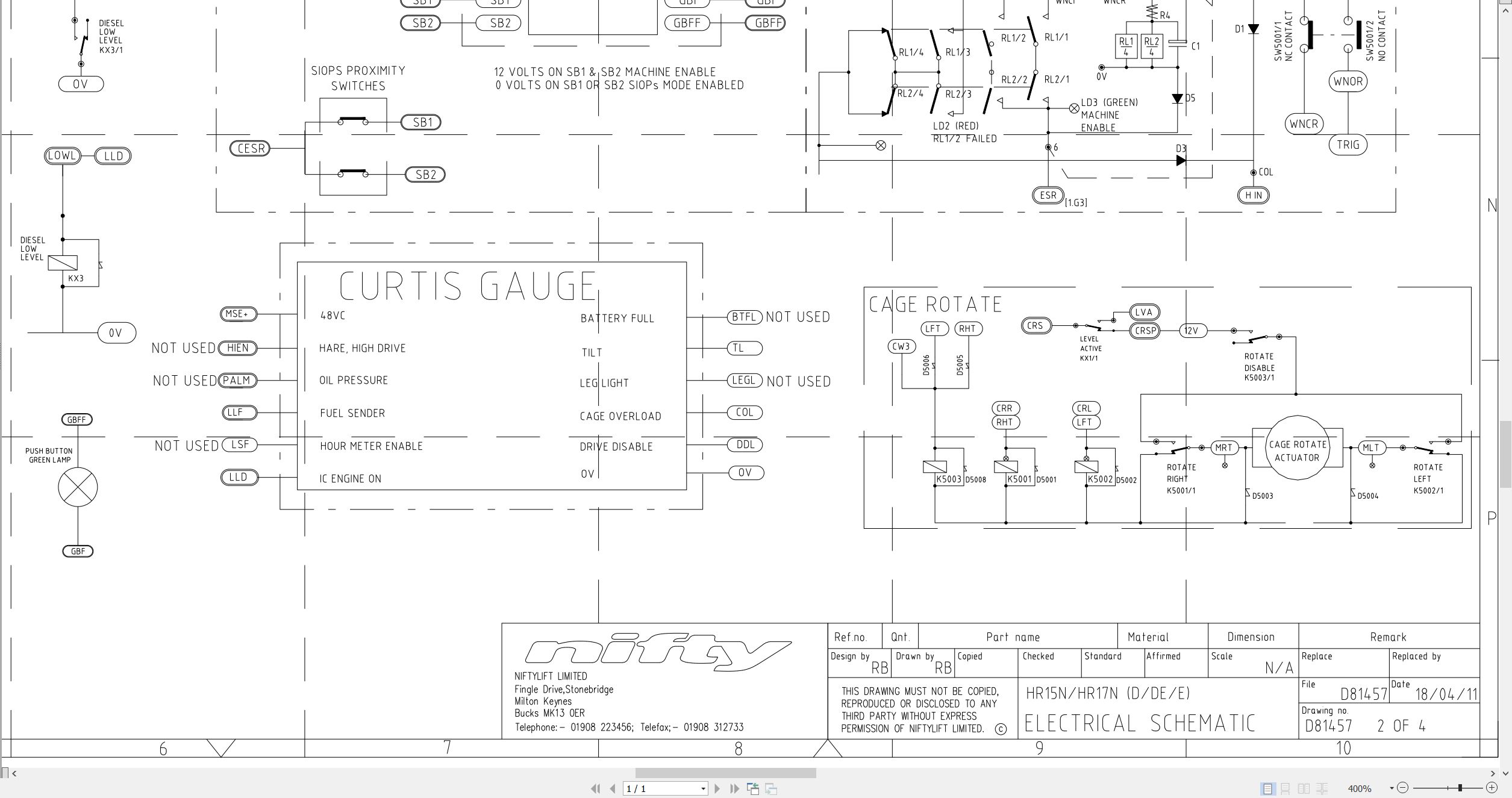 NIFTYLIFT Articulating Boom Lifts HR17N 22918 Operating Parts Manual And Diagram 2011 EN DE (3)