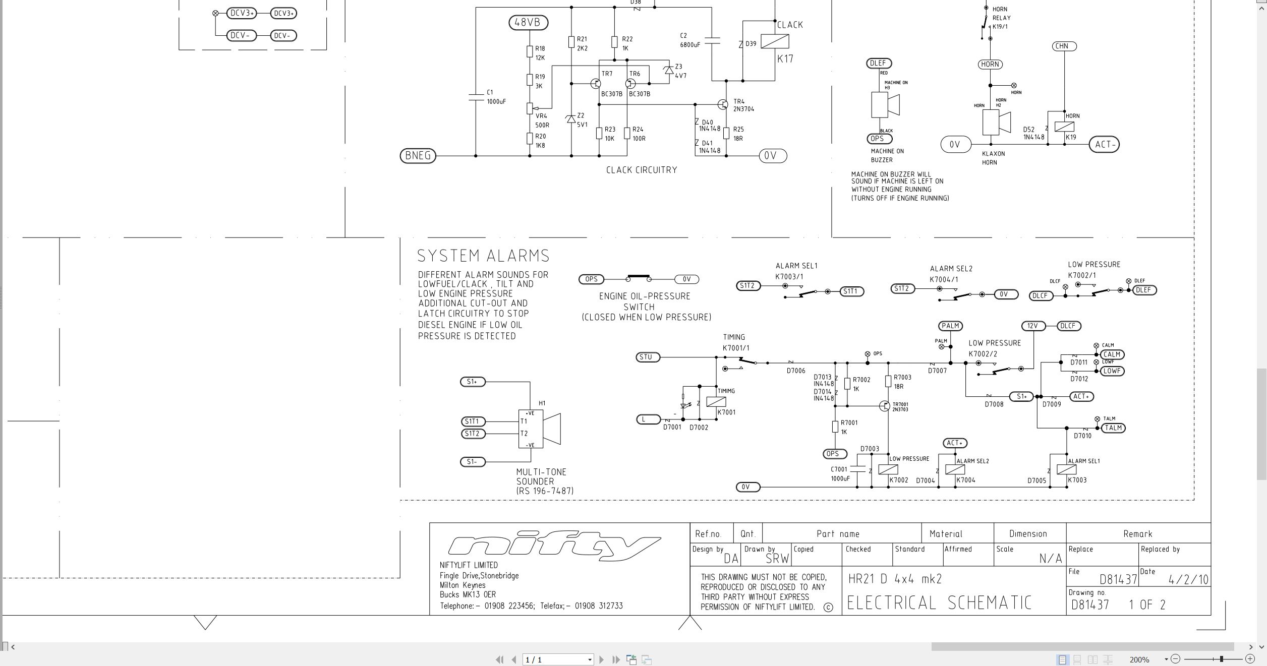 NIFTYLIFT Articulating Boom Lifts HR21 25222 Operating Parts Manual And Diagram 2013 (3)