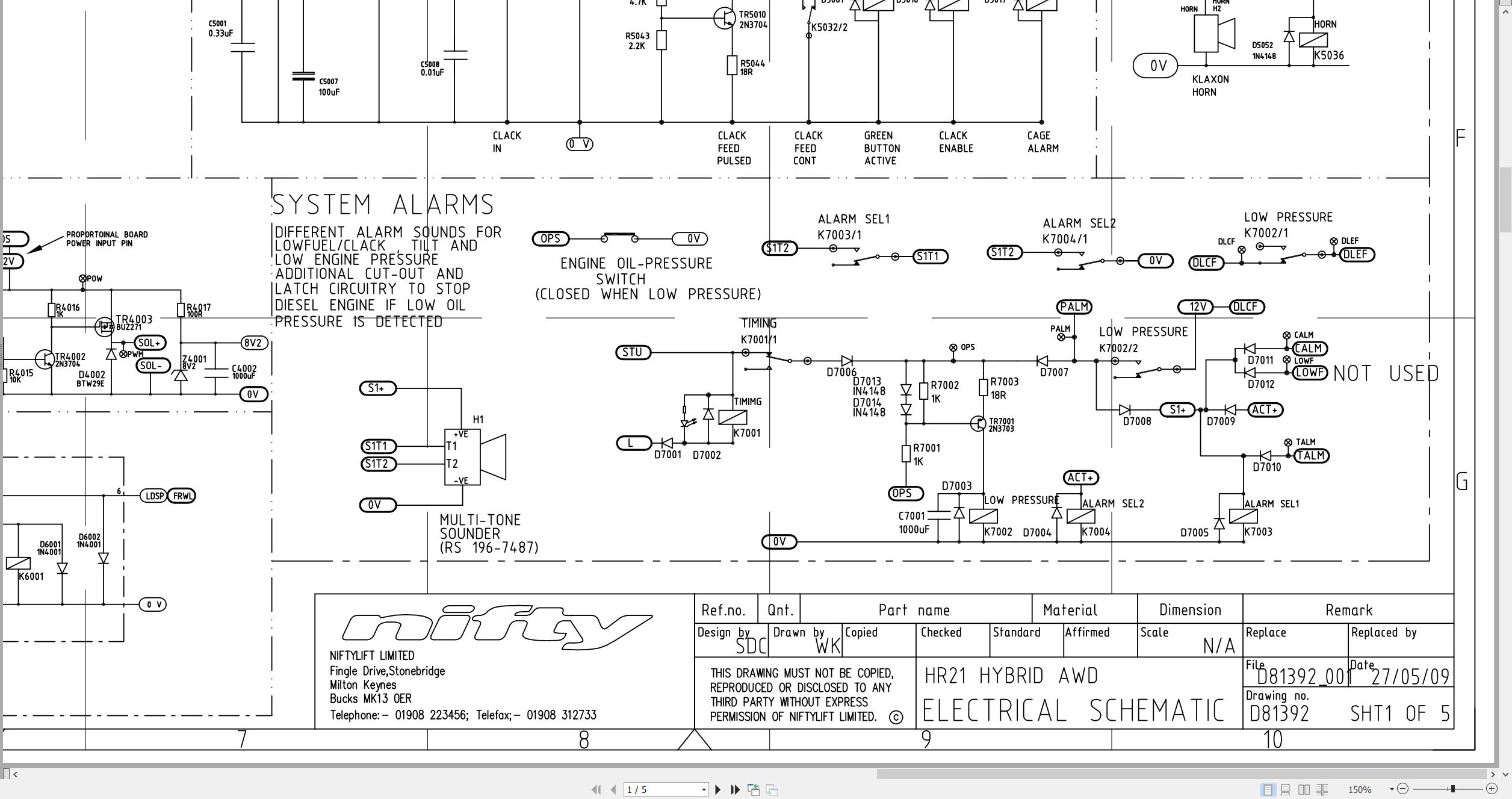 NIFTYLIFT Articulating Boom Lifts HR21 32830 Operating Service Parts Manual And Diagram 2016 (3)