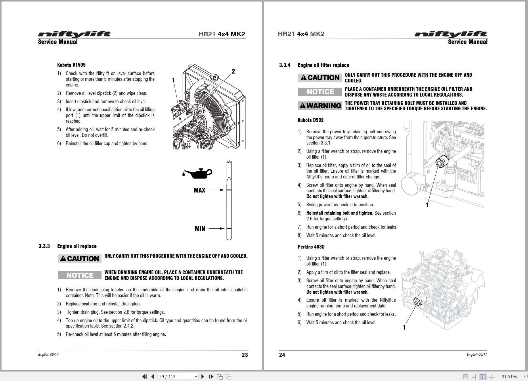 NIFTYLIFT Articulating Boom Lifts HR21 MK2 37879 Operating Service Parts Manual And Diagram 2018 EN DE (2)
