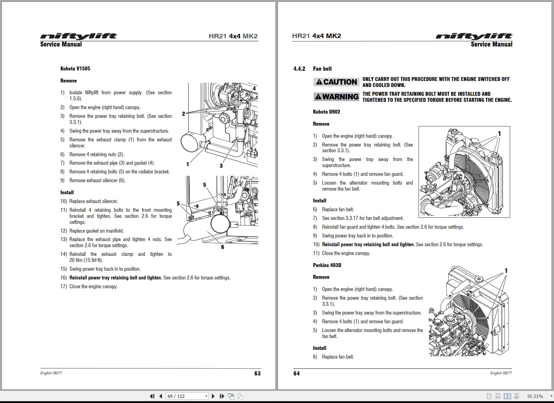 NIFTYLIFT Articulating Boom Lifts HR21 MK2 47894 Operating Service Parts Manual And Diagram 2021 (2)