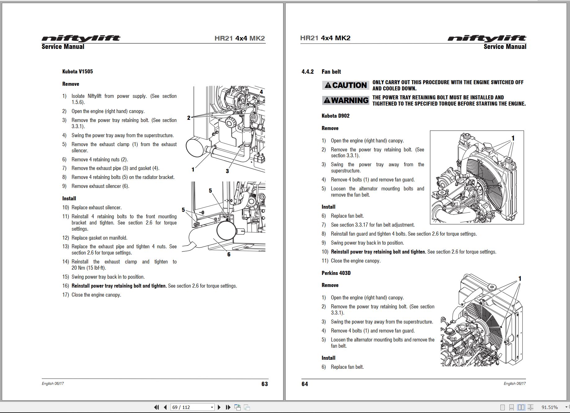 NIFTYLIFT Articulating Boom Lifts HR21 MK2 49081 Operating Service Parts Manual And Diagram 2021 (2)
