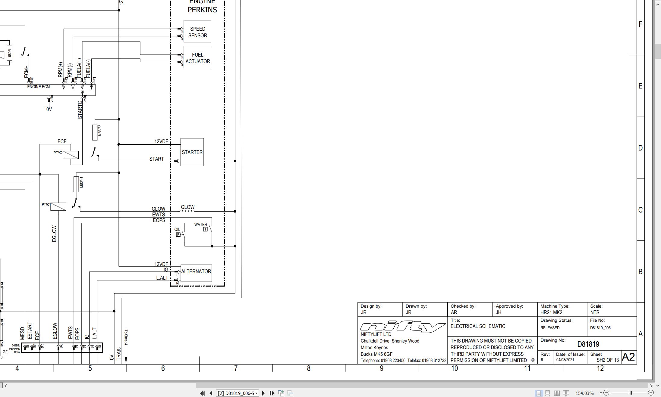 NIFTYLIFT Articulating Boom Lifts HR21 MK2 49083 Operating Service Parts Manual And Diagram 2021 (3)