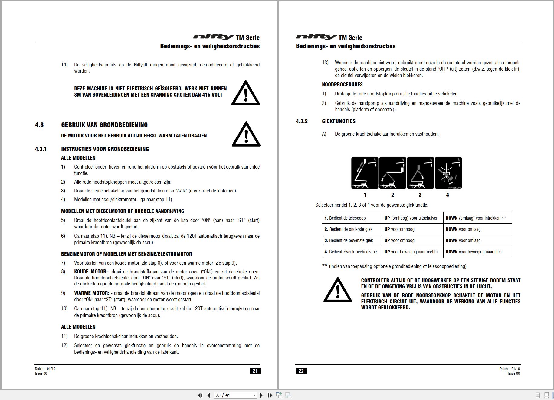 NIFTYLIFT Articulating Boom Lifts N120T 23835 Operating Parts Manual And Diagram 2012 EN NL (2)